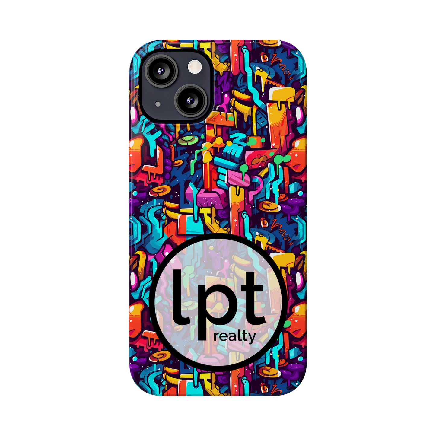 LPT Realty Logo -  3D Abstract Colorful Street Graffiti Art Design Iphone 15-12 Slim Phone Case