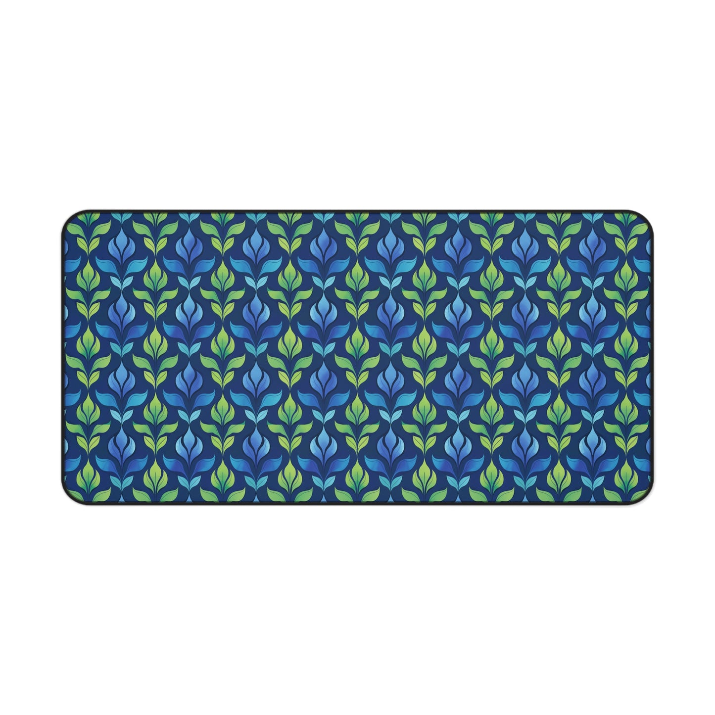 Vintage Blue and Green Botanical Extended Gaming Mouse Pad  Desk Mat  - 3 Sizes