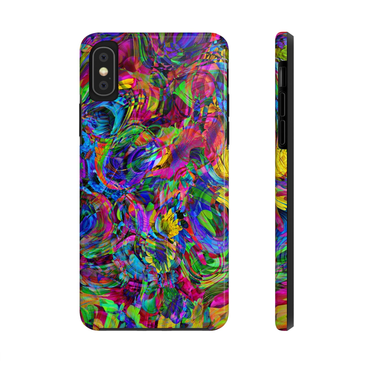 Rainbow Swirls Design Iphone Tough Phone Case