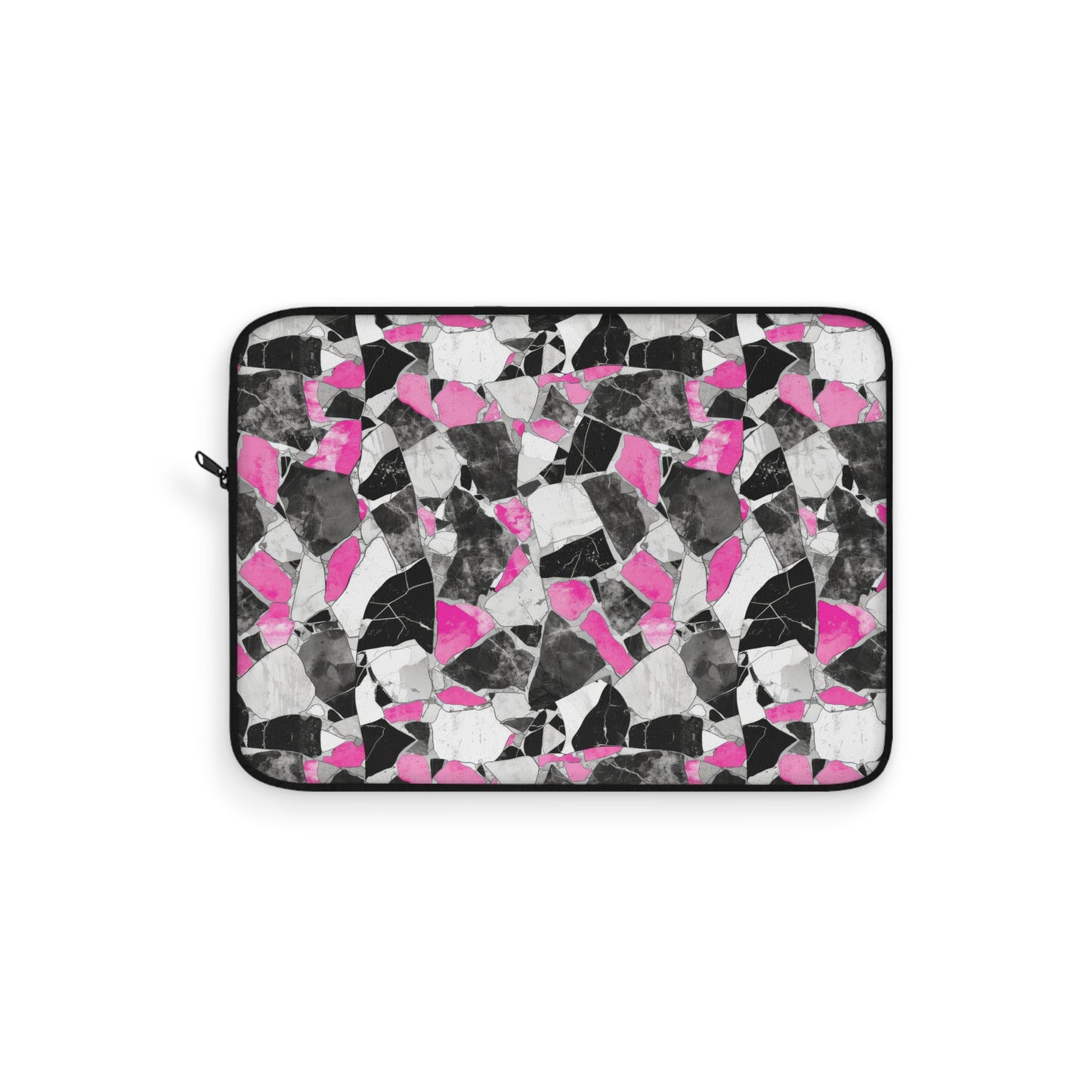 Chic Pink and Gray Mosaic Design Laptop or Ipad Protective Sleeve 3 Sizes Available