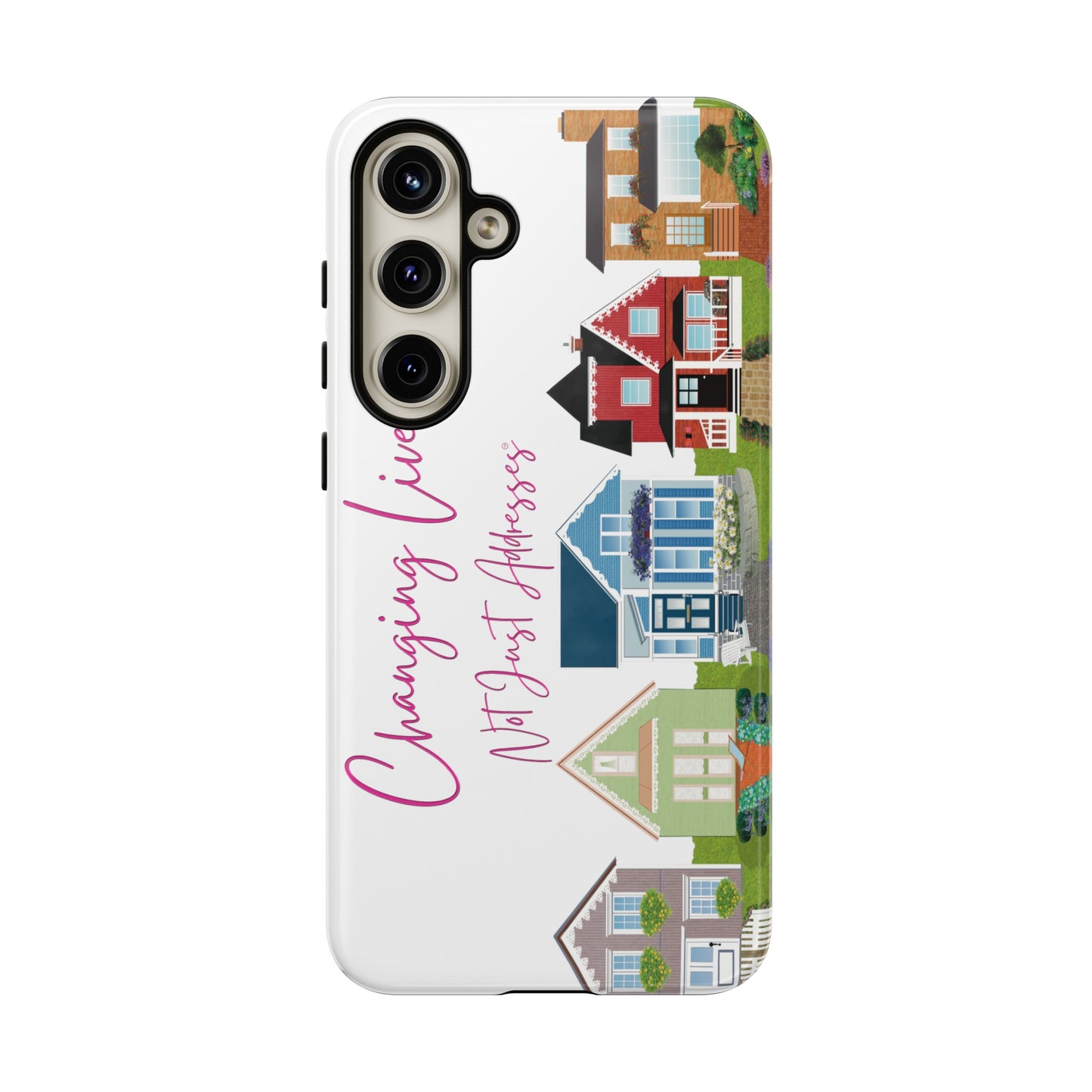 Changing Lives Not Just Addresses Pink on White Phone Case - Real Estate Agent & REALTORS©