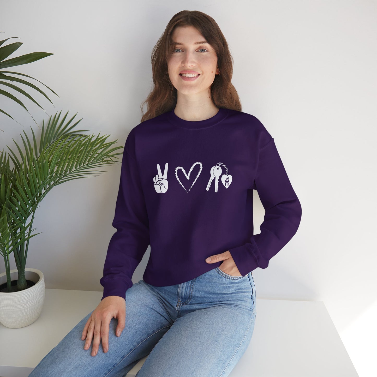 Peace, Love & Real Estate - Crewneck Sweatshirt Unisex S-5XL