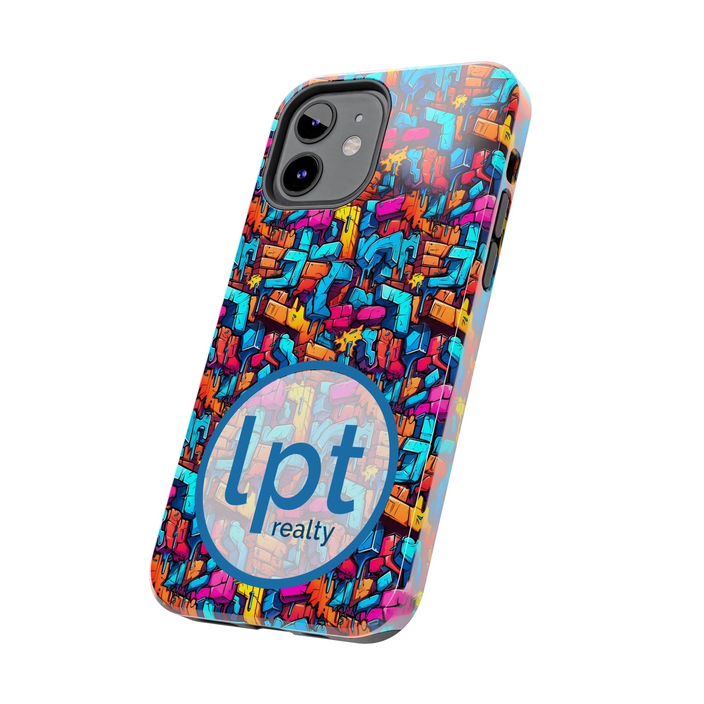 LPT Realty Logo -  3D Rainbow Colored Graphic Blocks Design Iphone Tough Phone Case