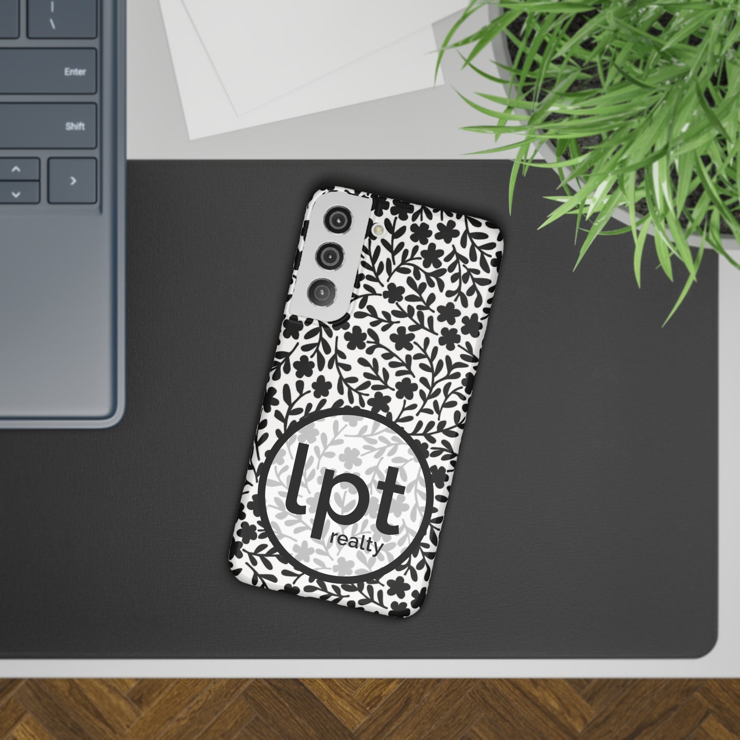 LPT Realty Logo -  Black & White Floral Design Samsung Slim Cases