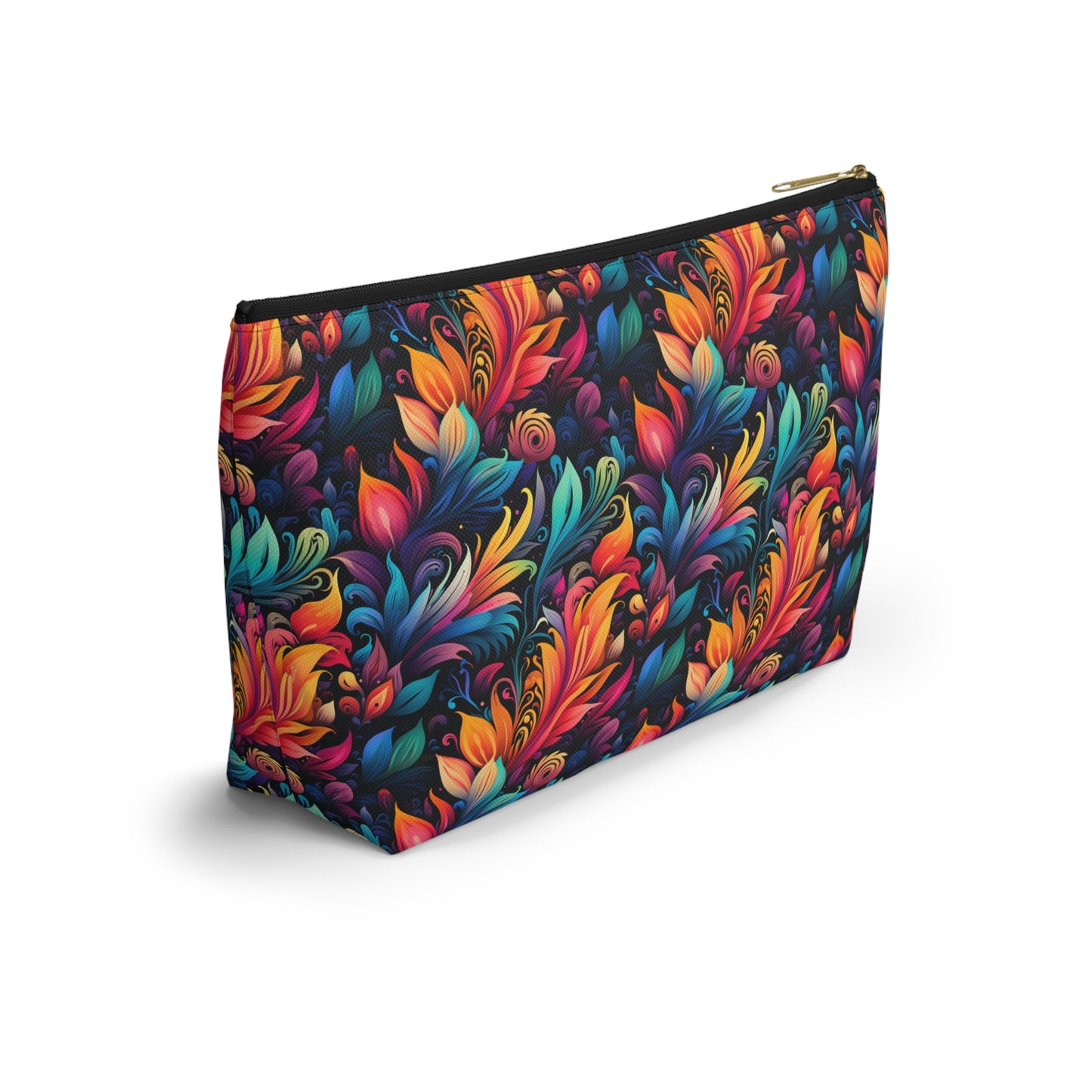 Mystical Neon Flowers and Leaves  - Makeup & Accessory Bag 2 Sizes