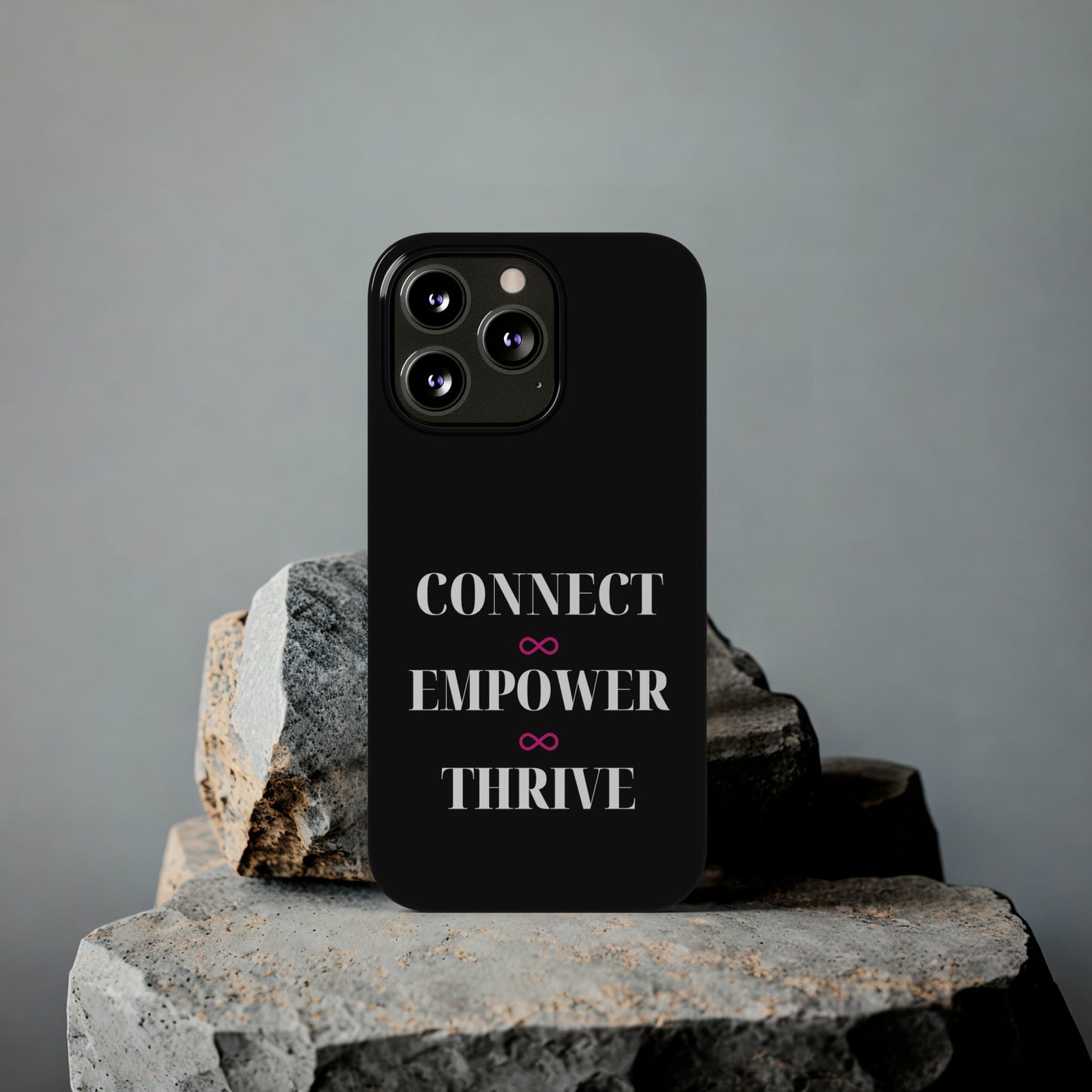 Black - Connect - Empower - Iphone 15-12 Slim Phone Case