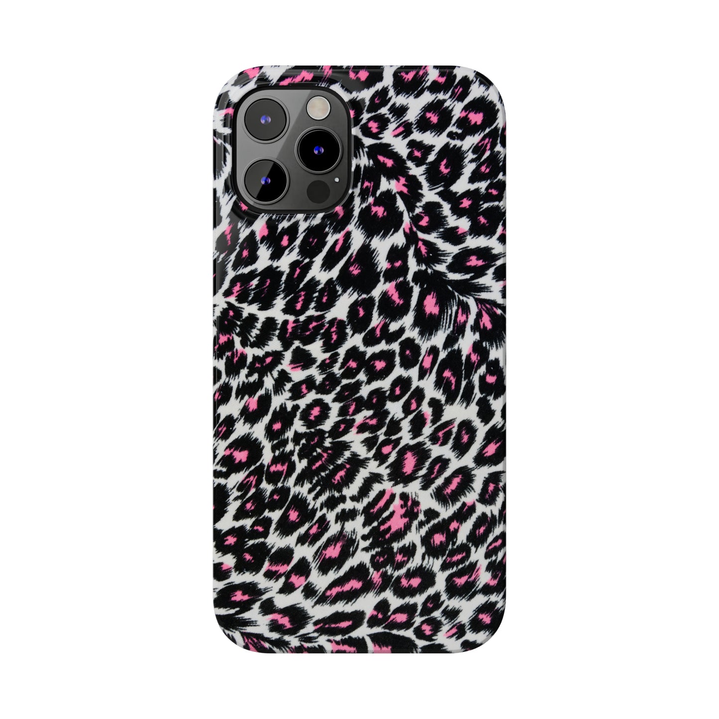 Fierce Femininity Pink and Black Leopard Print Iphone 15-12 Slim Phone Case