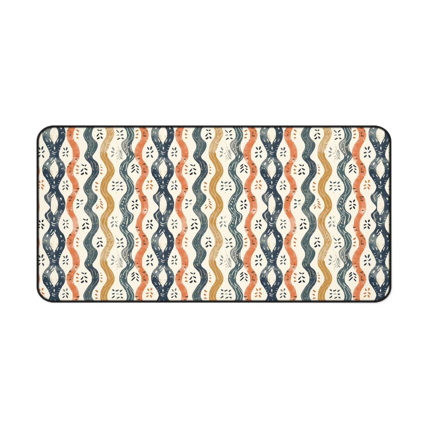 Boho Waves with Earthy Blues Reds and Browns Extended Gaming Mouse Pad  Desk Mat  - 3 Sizes