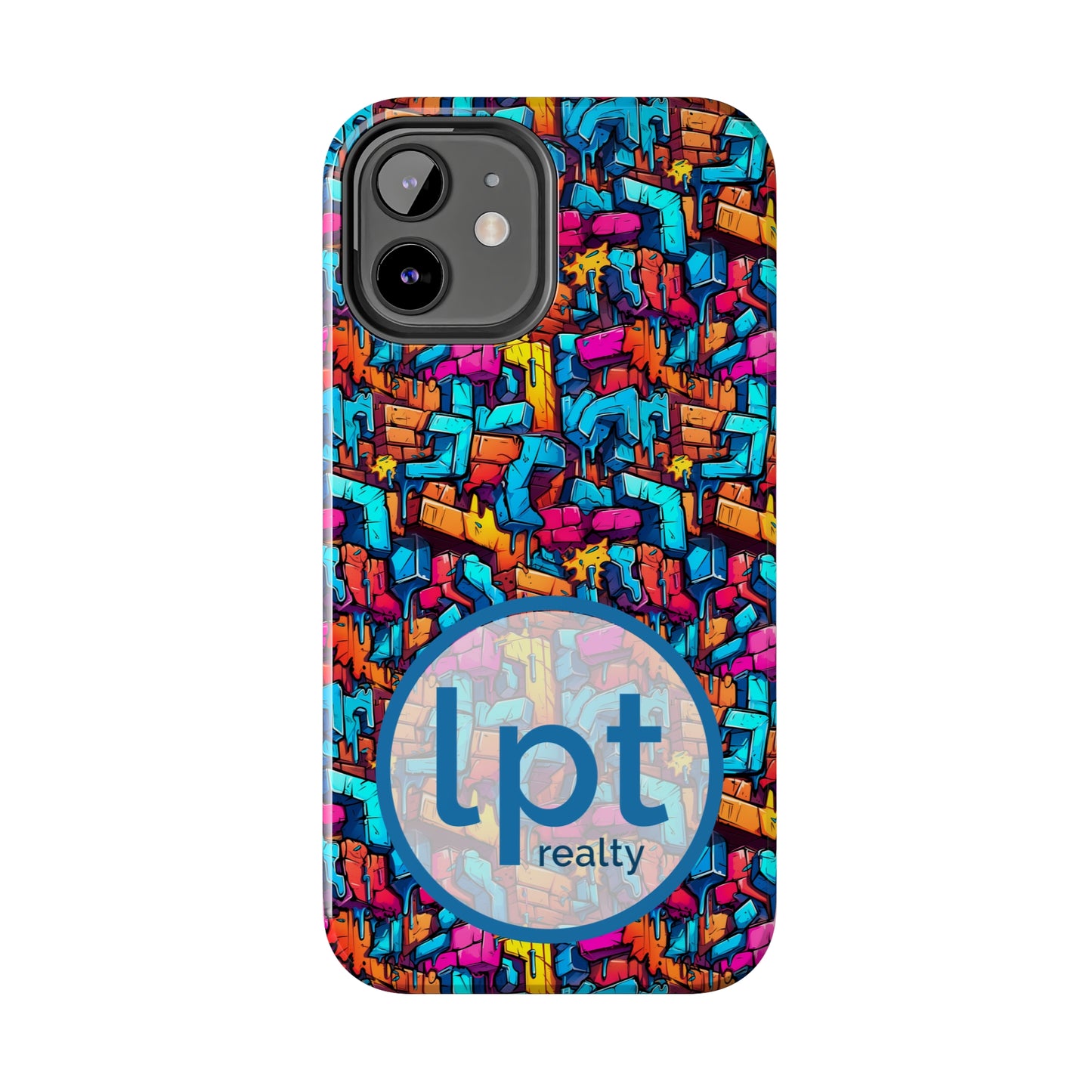 LPT Realty Logo -  3D Rainbow Colored Graphic Blocks Design Iphone Tough Phone Case