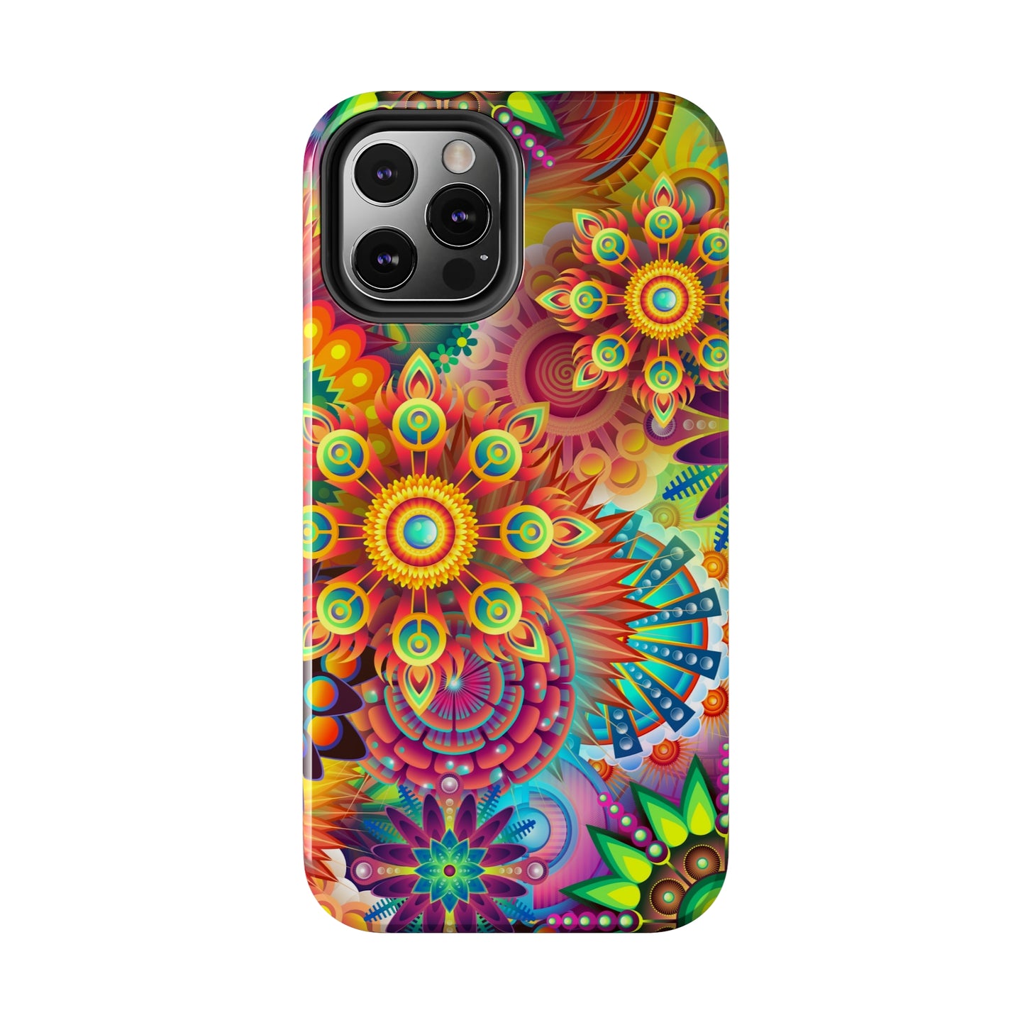 Rainbow Flower Power Design Iphone Tough Phone Case