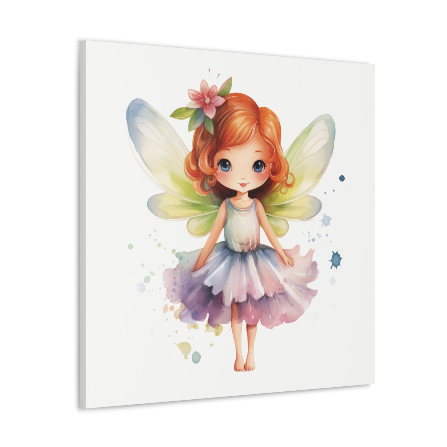 Watercolor Portrait of an Irish Red-Haired Little Girl as a Fairy Ballerina on Canvas Gallery - 5 Sizes