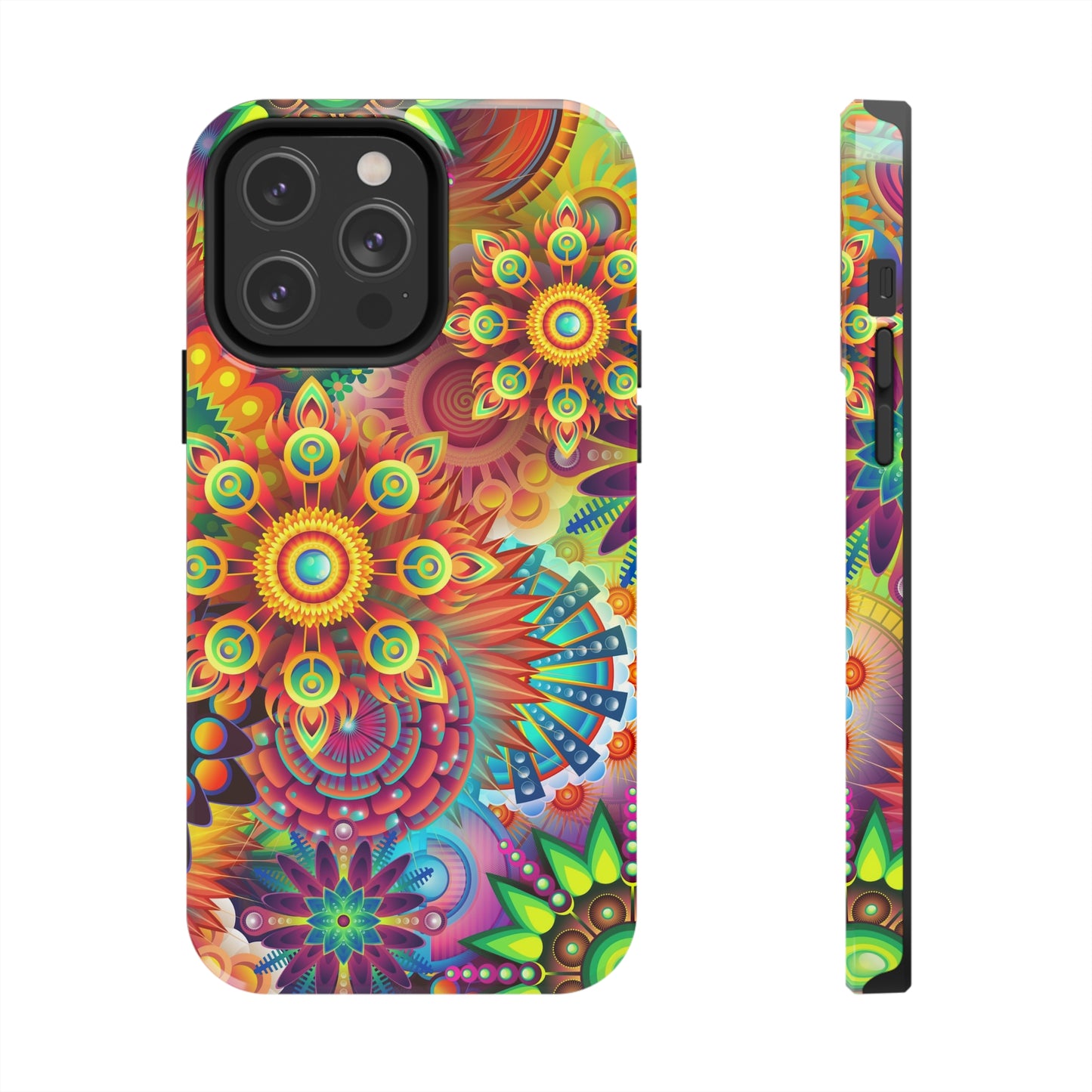 Rainbow Flower Power Design Iphone Tough Phone Case