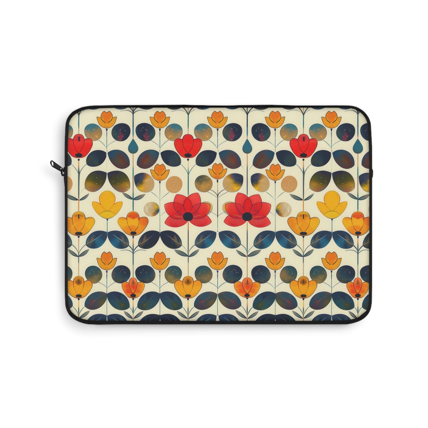 Whimsical Yellow, Red, and Blue Flower Design Laptop or Ipad Protective Sleeve 3 Sizes Available