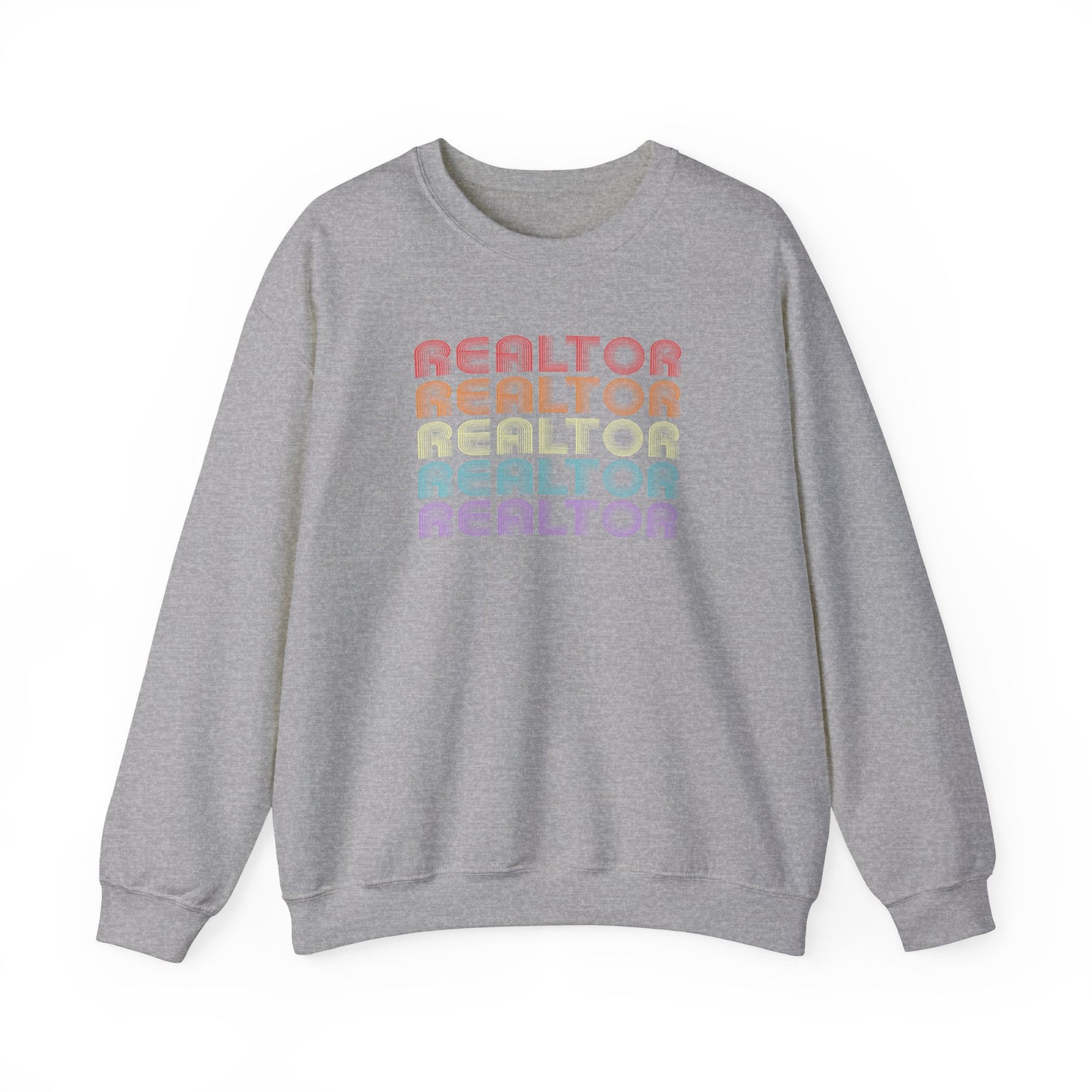 Retro Rainbow Realtor Design  - Crewneck Sweatshirt Unisex S-5XL