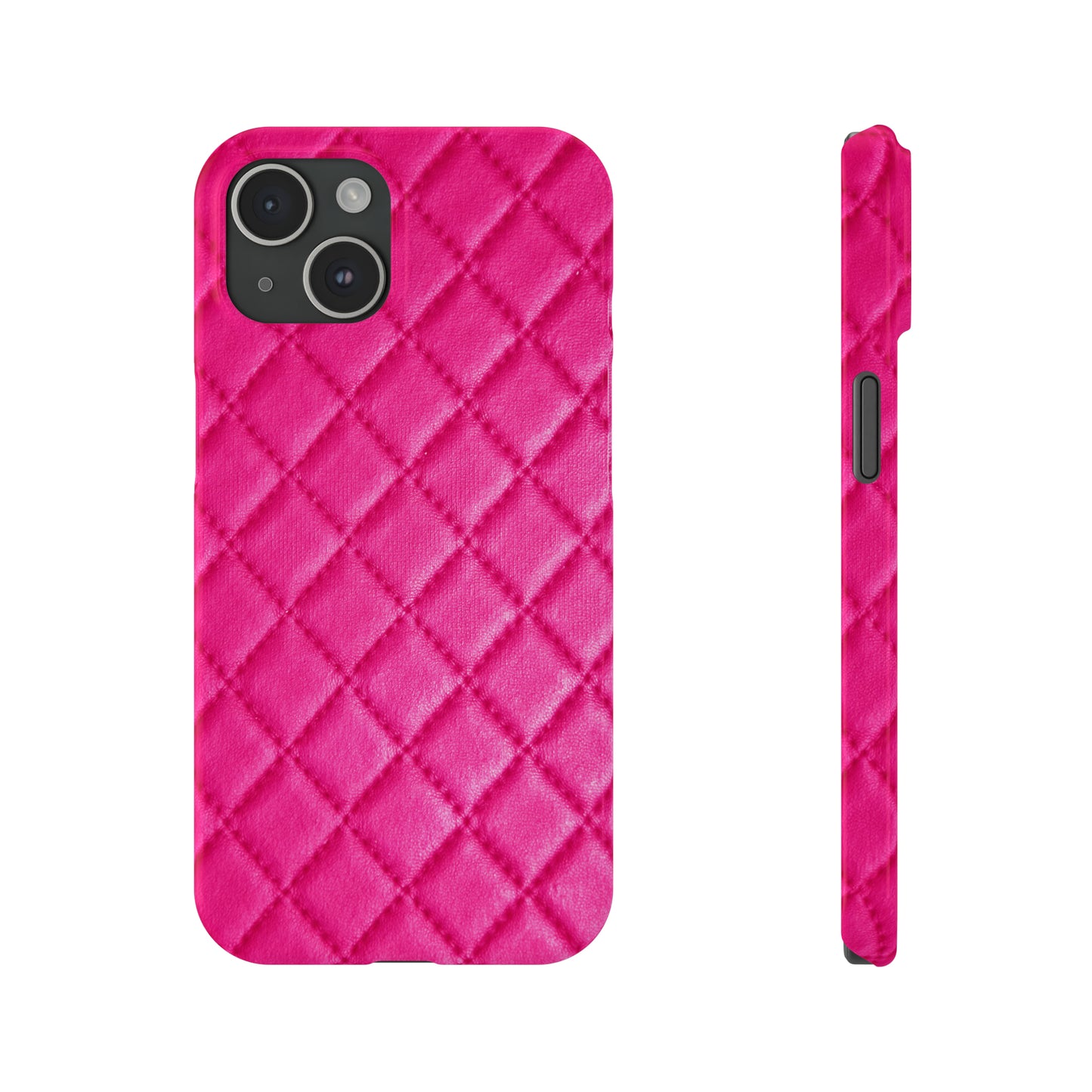 Pink Quilted Design Iphone 15-12 Slim Phone Case