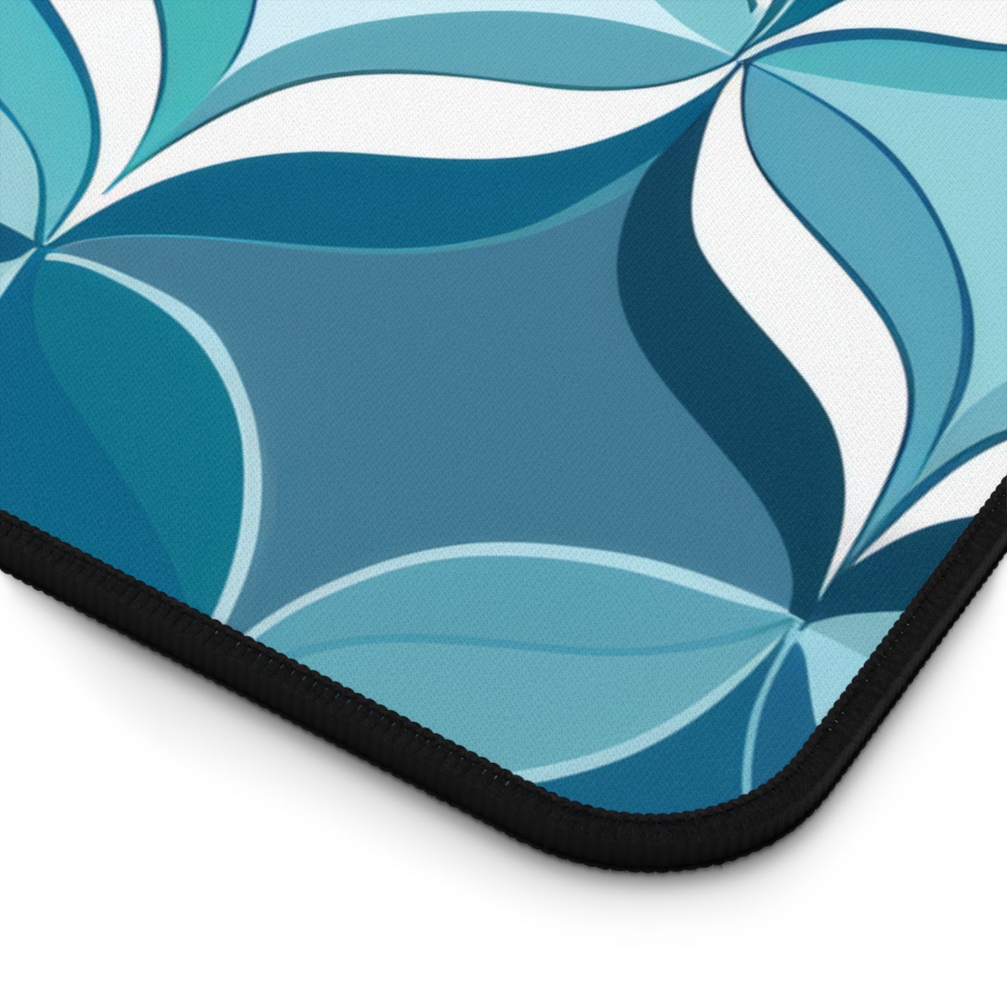 Modern Chic Aqua and Cream Geometric Pattern Extended Gaming Mouse Pad  Desk Mat  - 3 Sizes