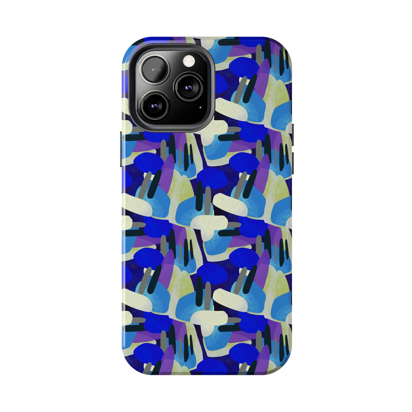 Blue, Purple and Green Abstract Design Iphone Tough Phone Case