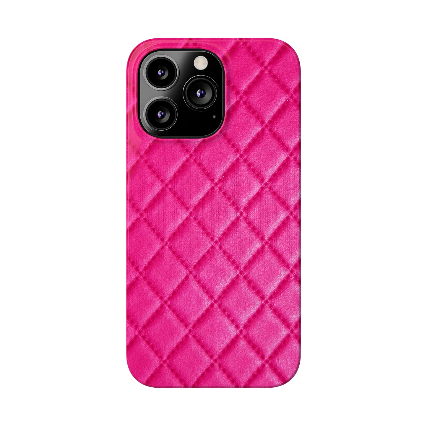 Pink Quilted Design Iphone 15-12 Slim Phone Case