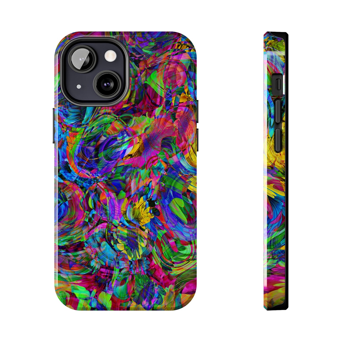 Rainbow Swirls Design Iphone Tough Phone Case