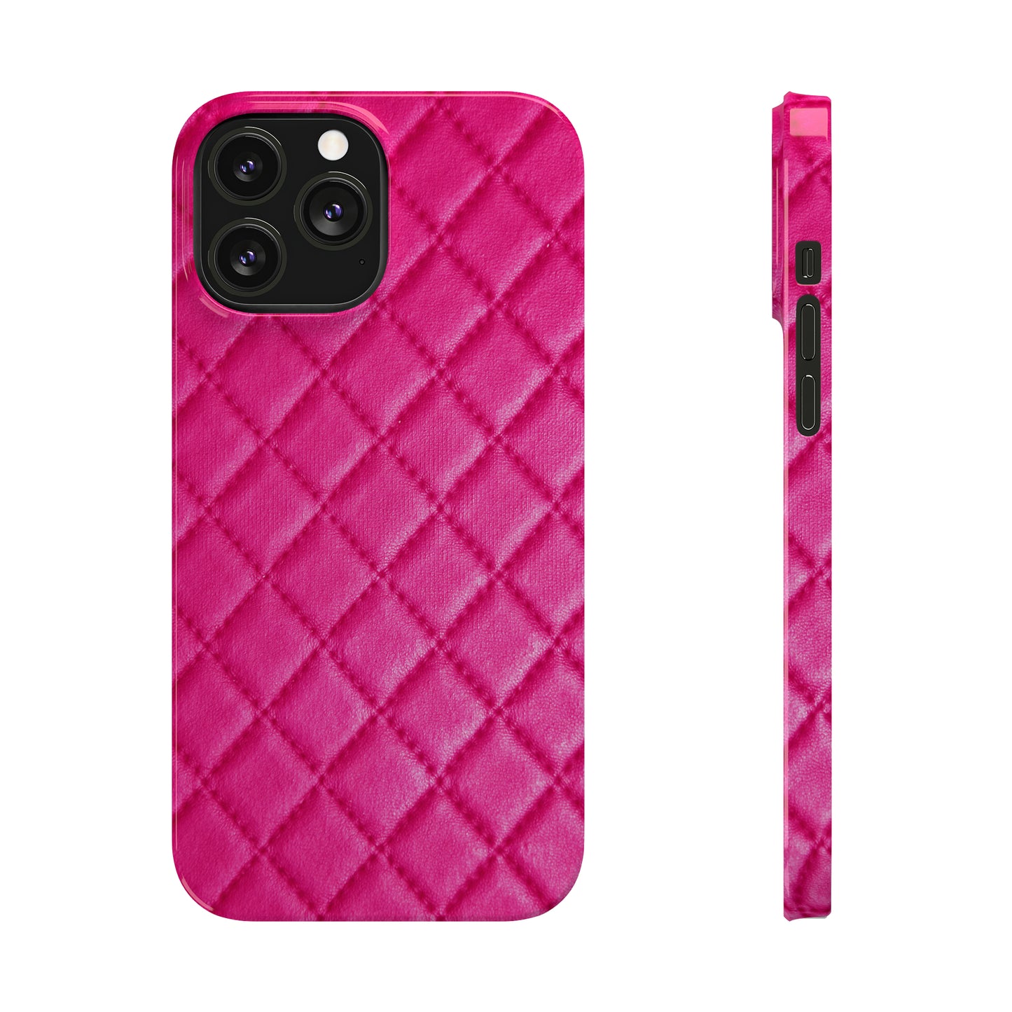 Pink Quilted Design Iphone 15-12 Slim Phone Case