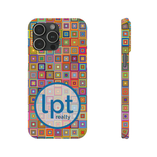 LPT Realty Logo -  Rainbow Colored Squares Design Iphone 15-12 Slim Phone Case