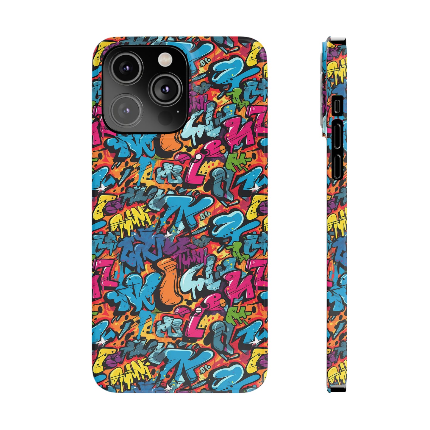 3D Street Art Graffiti Design Iphone 15-12 Slim Phone Case