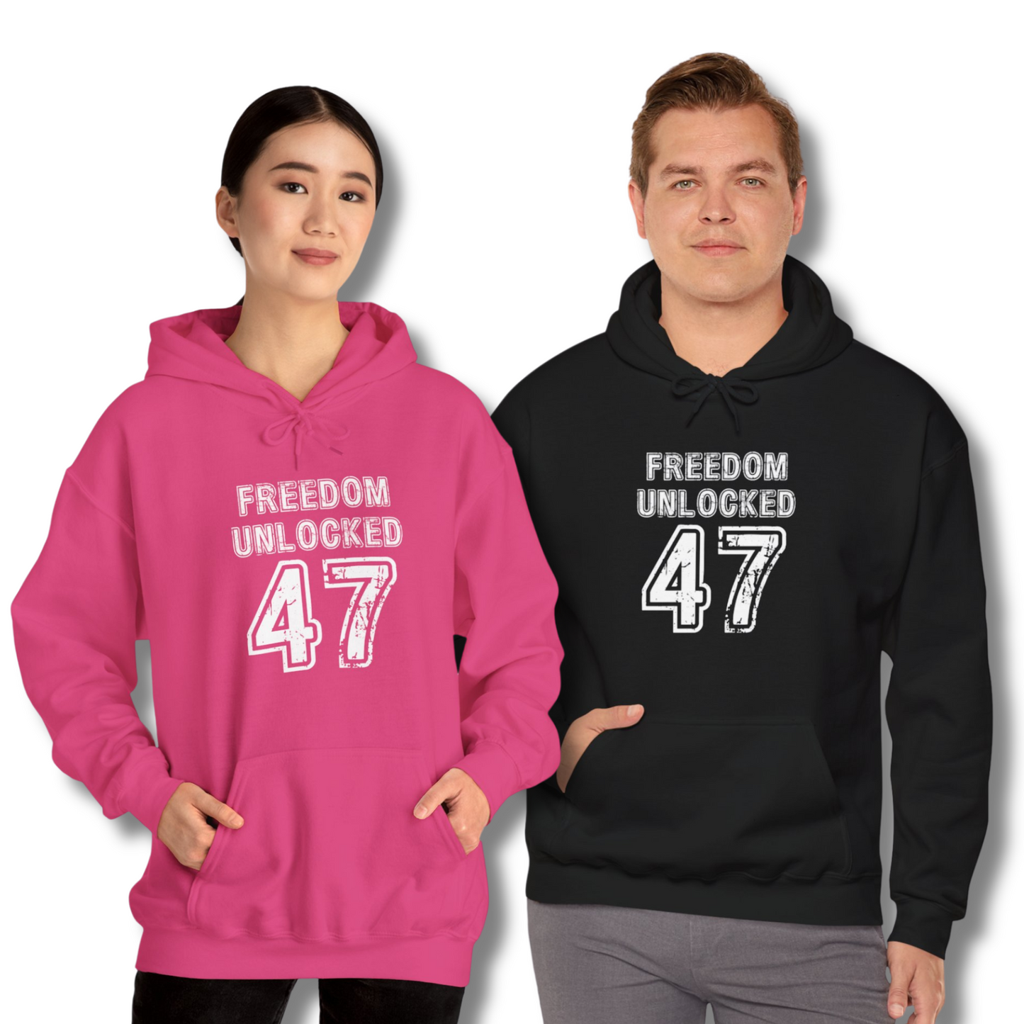 Freedom Unlocked 47 in White - Hooded Sweatshirt S-5XL