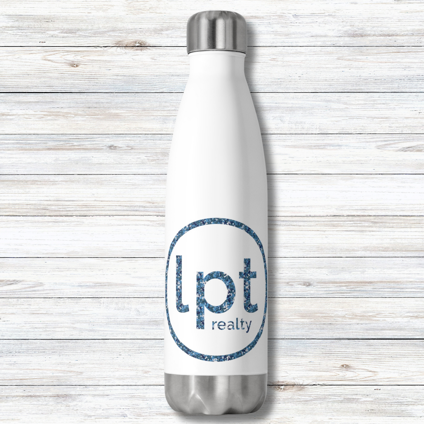 LPT Realty Logo in Navy Digital Camouflage 20 oz Insulated Stainless Steel Water Bottle