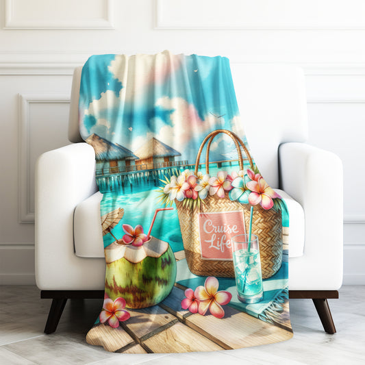 Cruise Time Bali Cruise Life Vacation Velveteen Plush Blanket 3 Sizes