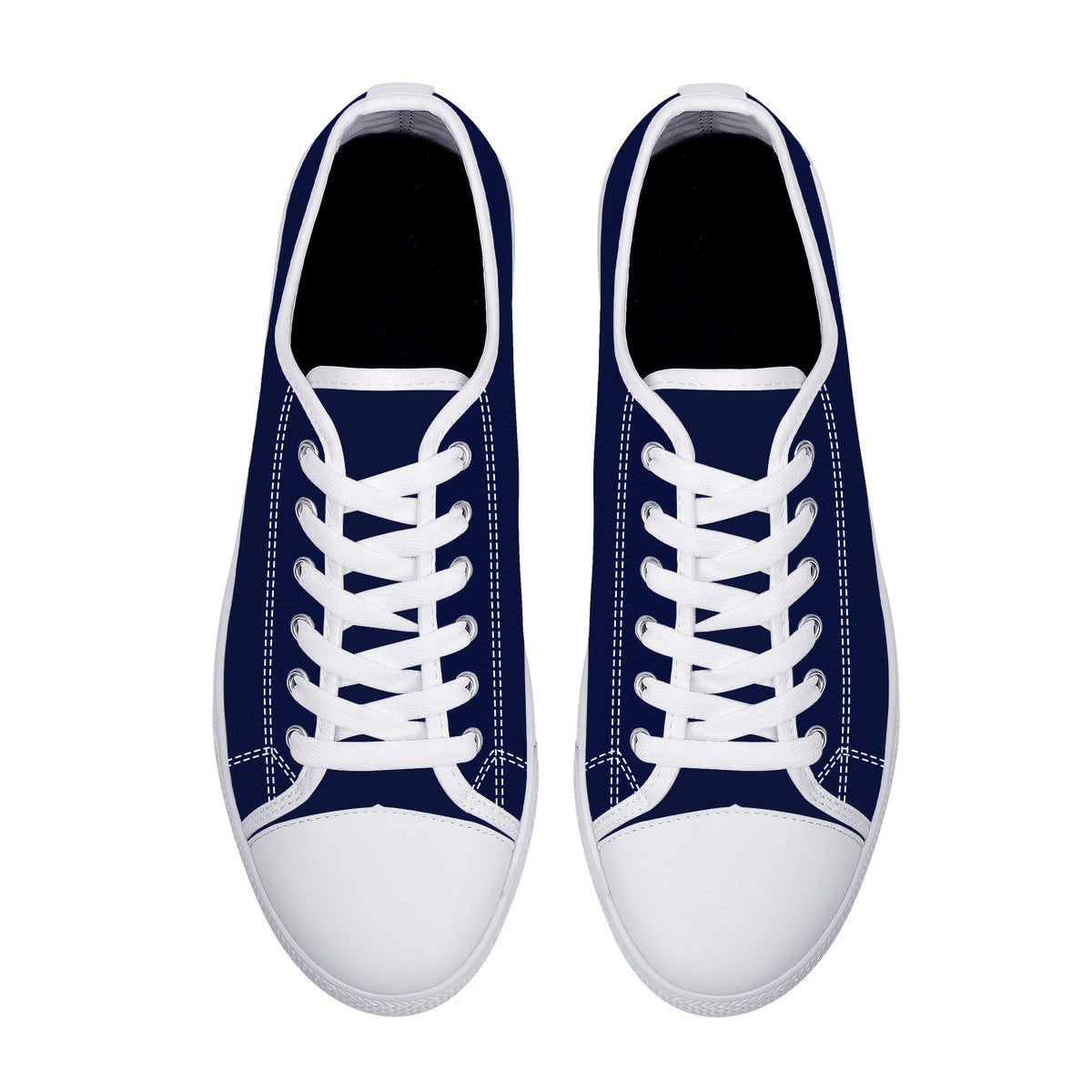 Real Logo in White on Navy Background Canvas Sneakers