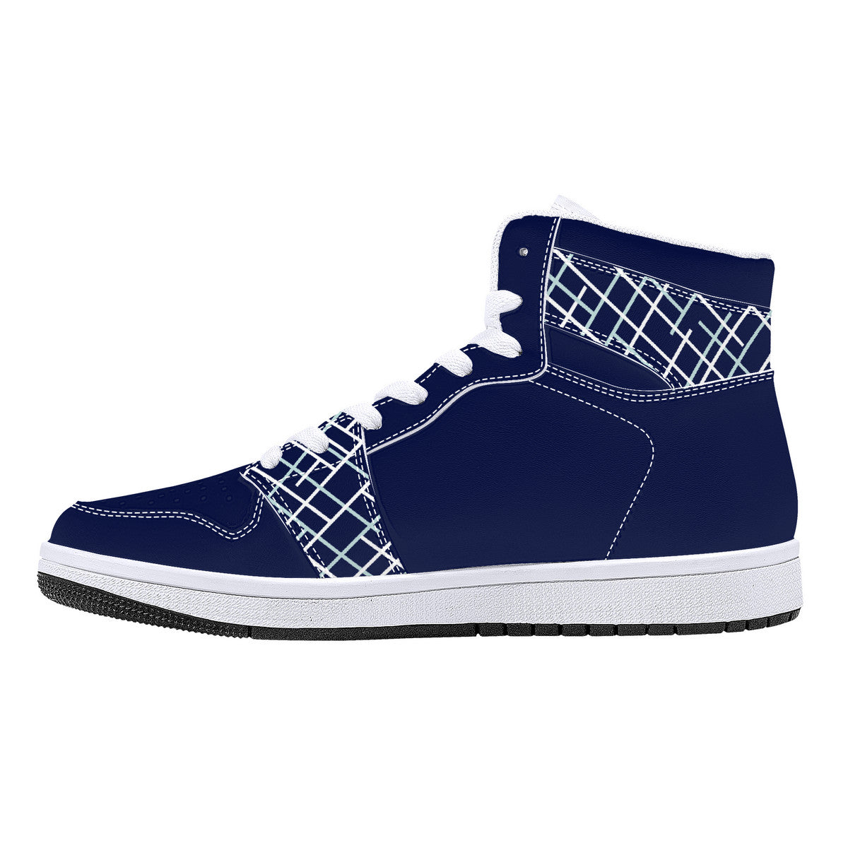 Navy with Abstract Design High-Performance Basketball Shoes