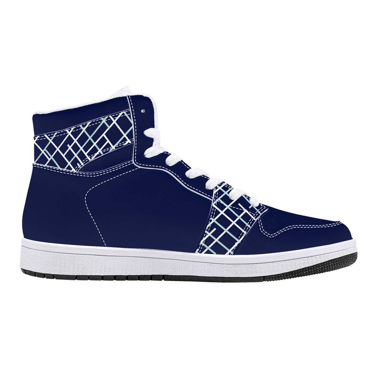 Navy with Abstract Design High-Performance Basketball Shoes