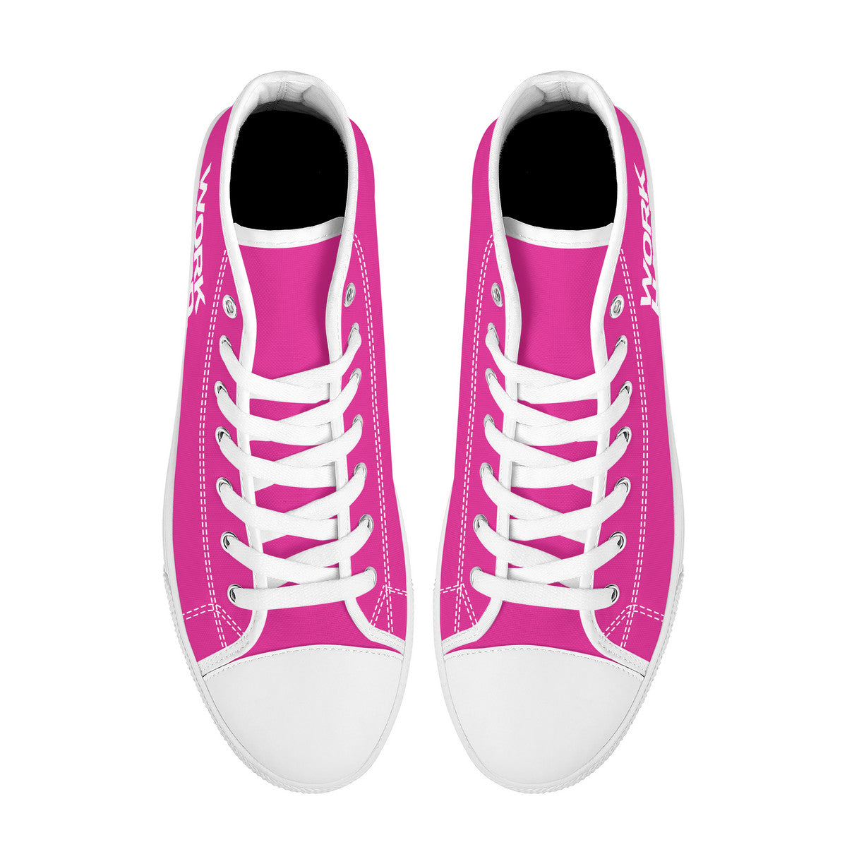 Work Hard Be Kind Pink Converse Style High Tops