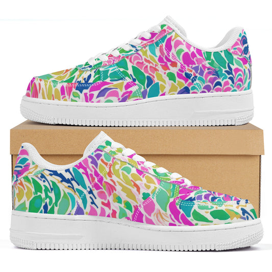 Enchanted Waves: Rainbow Mermaid Dancing in the Sea Unisex Air Force Sneakers