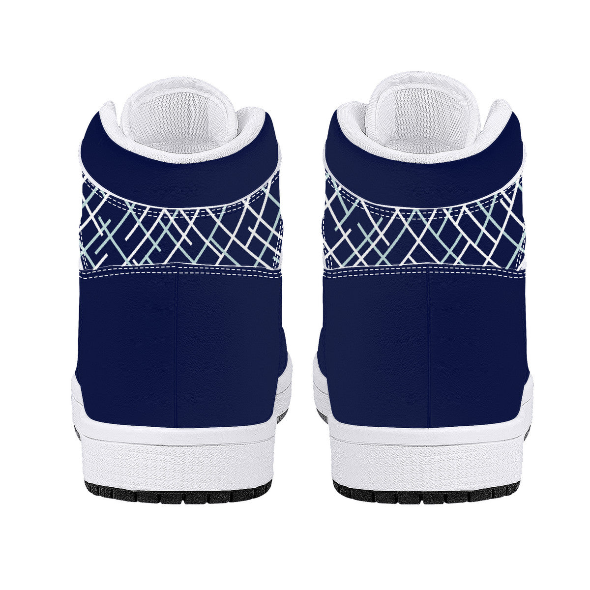 Navy with Abstract Design High-Performance Basketball Shoes