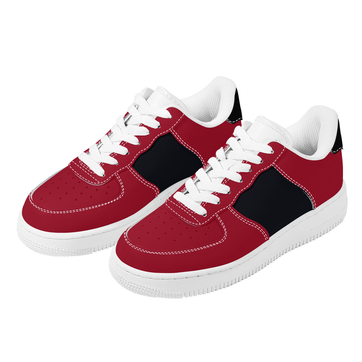 Red and Black Unisex Air Force Sneakers