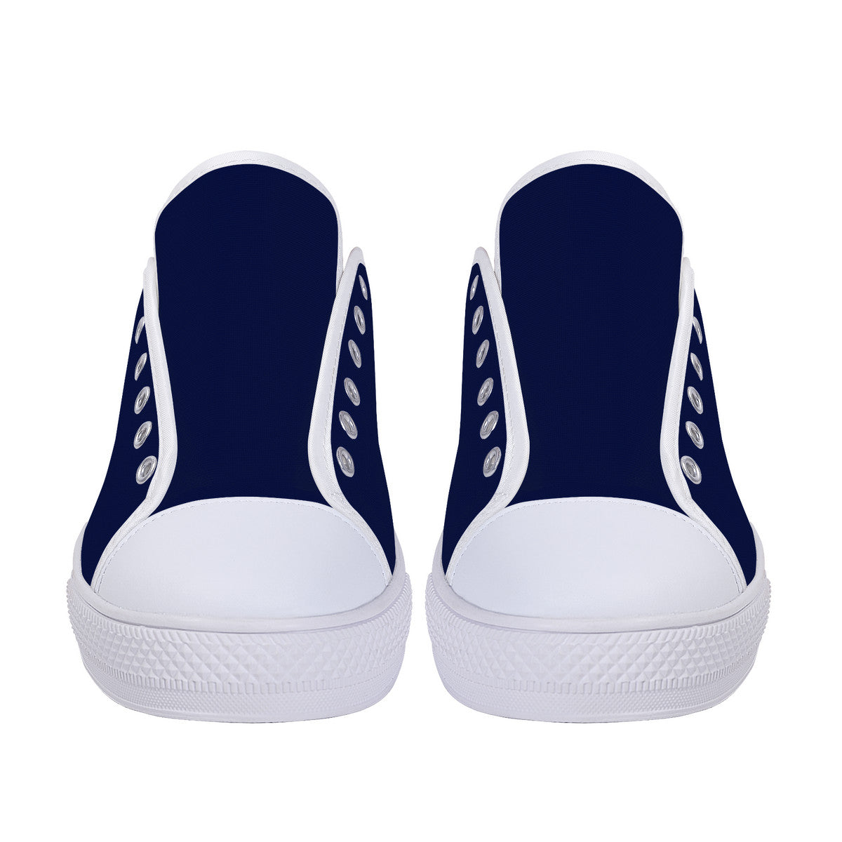 Real Logo in White on Navy Background Canvas Sneakers