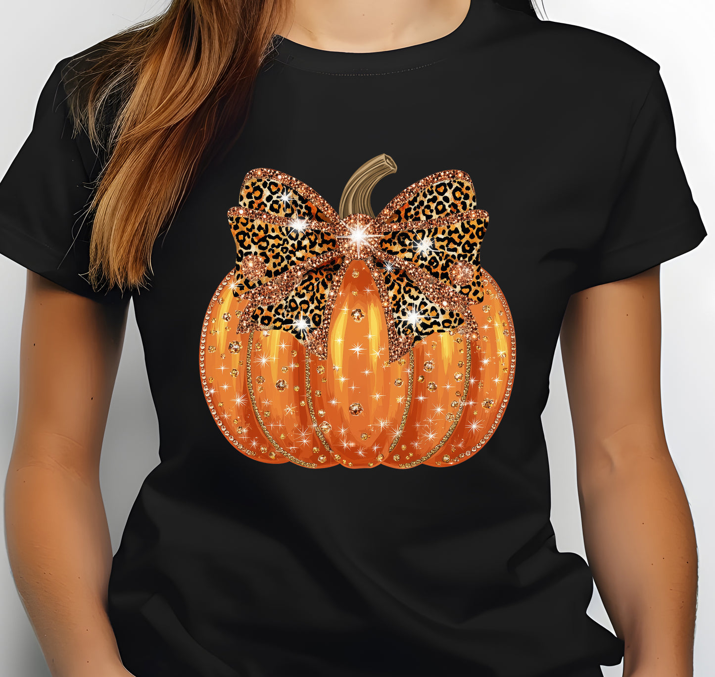 Coquette Glitter Pumpkin Fall Theme Jersey Short Sleeve T-shirt