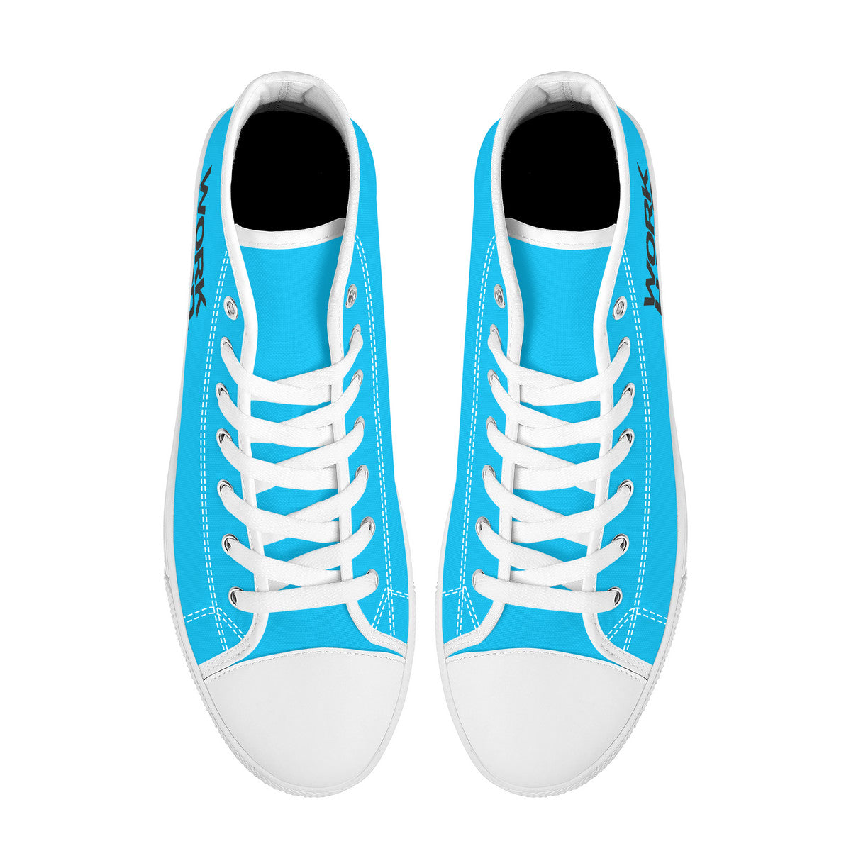 Work Hard Be Kind - Blue Converse Style High Tops