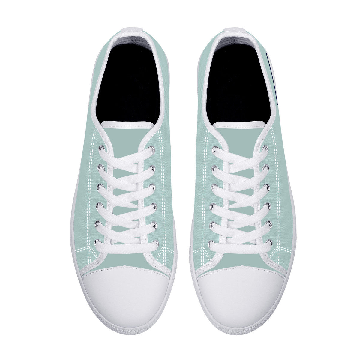 Real White Logo on Aqua Background Canvas Sneakers