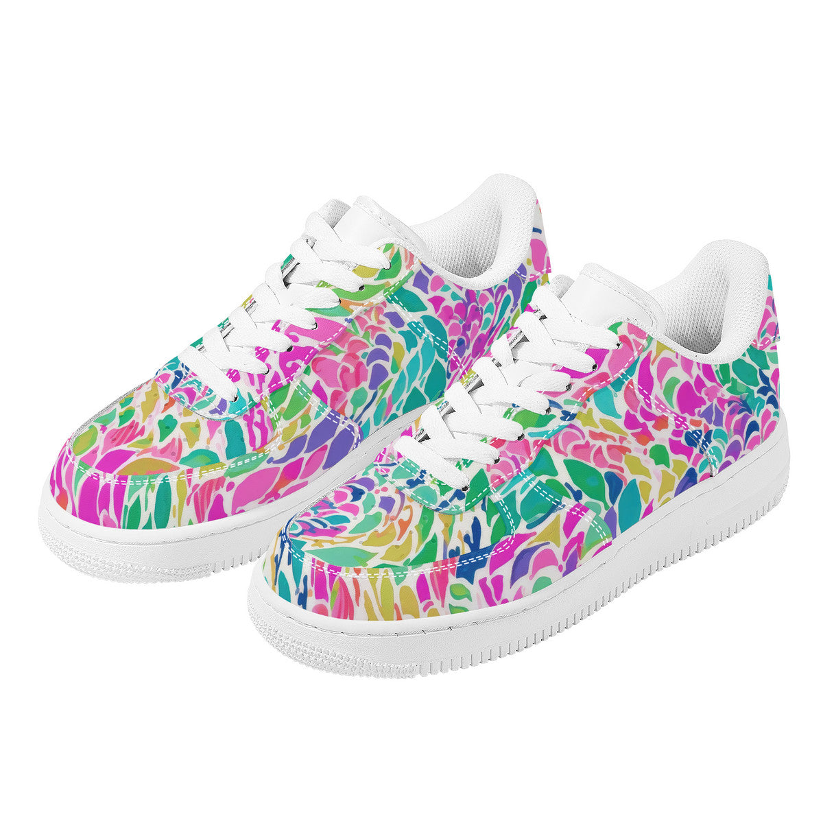 Enchanted Waves: Rainbow Mermaid Dancing in the Sea Unisex Air Force Sneakers