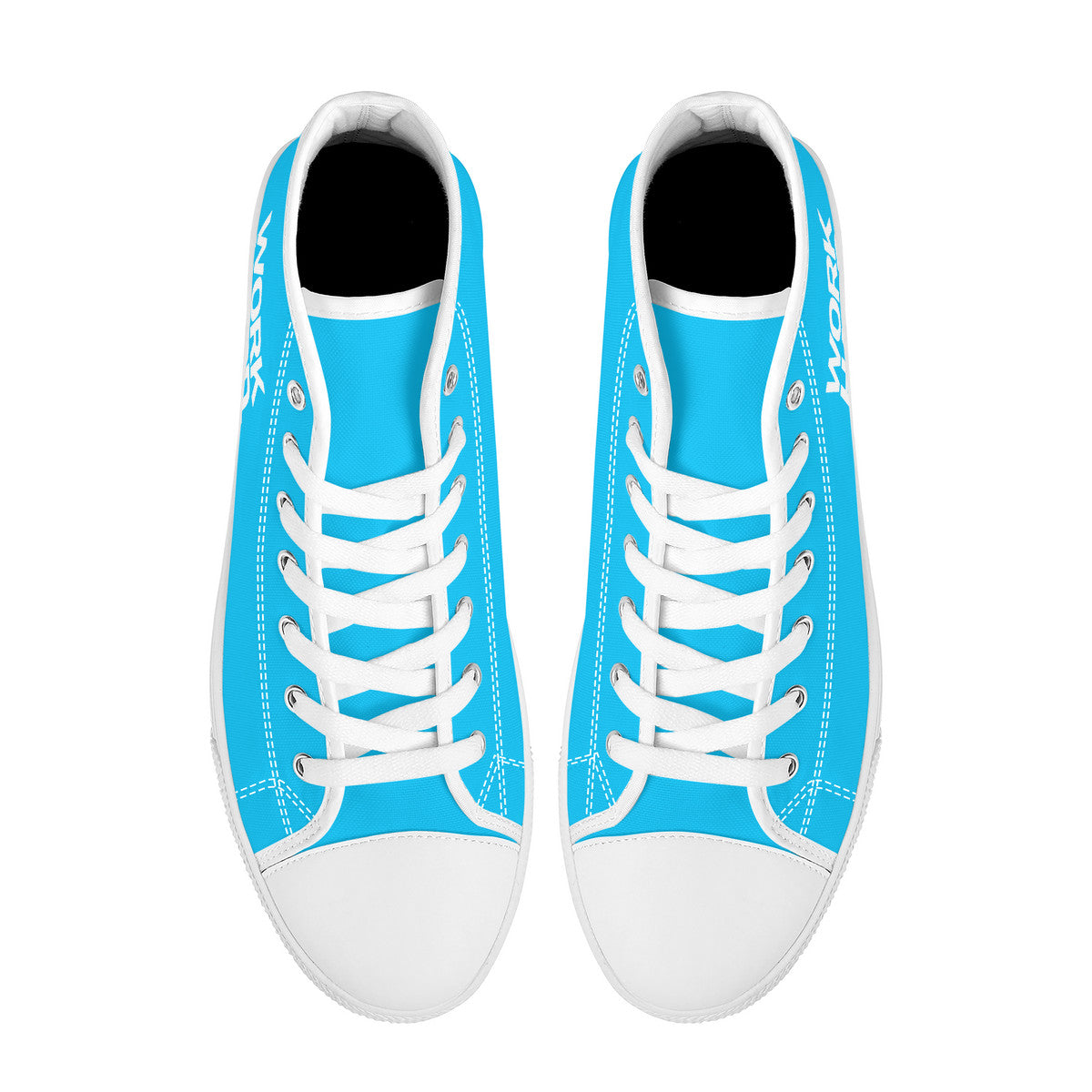 Work Hard Be Kind - Blue Converse Style High Tops