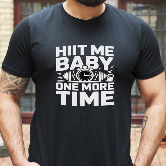 Funny Workout T-Shirt, HIIT Me One More Time Workout Classic Unisex Jersey Short Sleeve