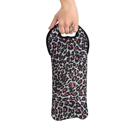 Fierce Femininity Pink and Black Leopard Print Wine Tote Bag Reusable Eco Friendly