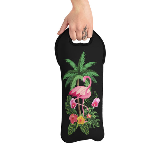 Tropical Floral Flamingo Wine Tote Bag Reusable Eco Friendly