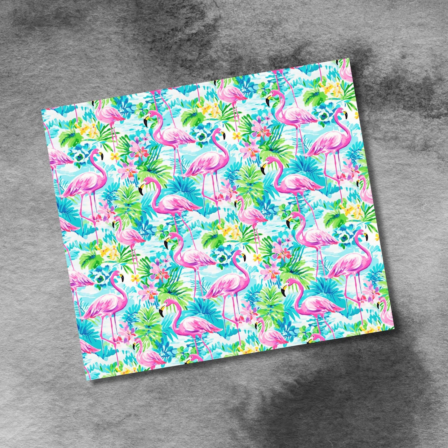 Flamingo Tropical Flowers 20oz Tumbler Png,Seamless Palm Trees Sublimation Design Templates,Straight PNG Digital Download