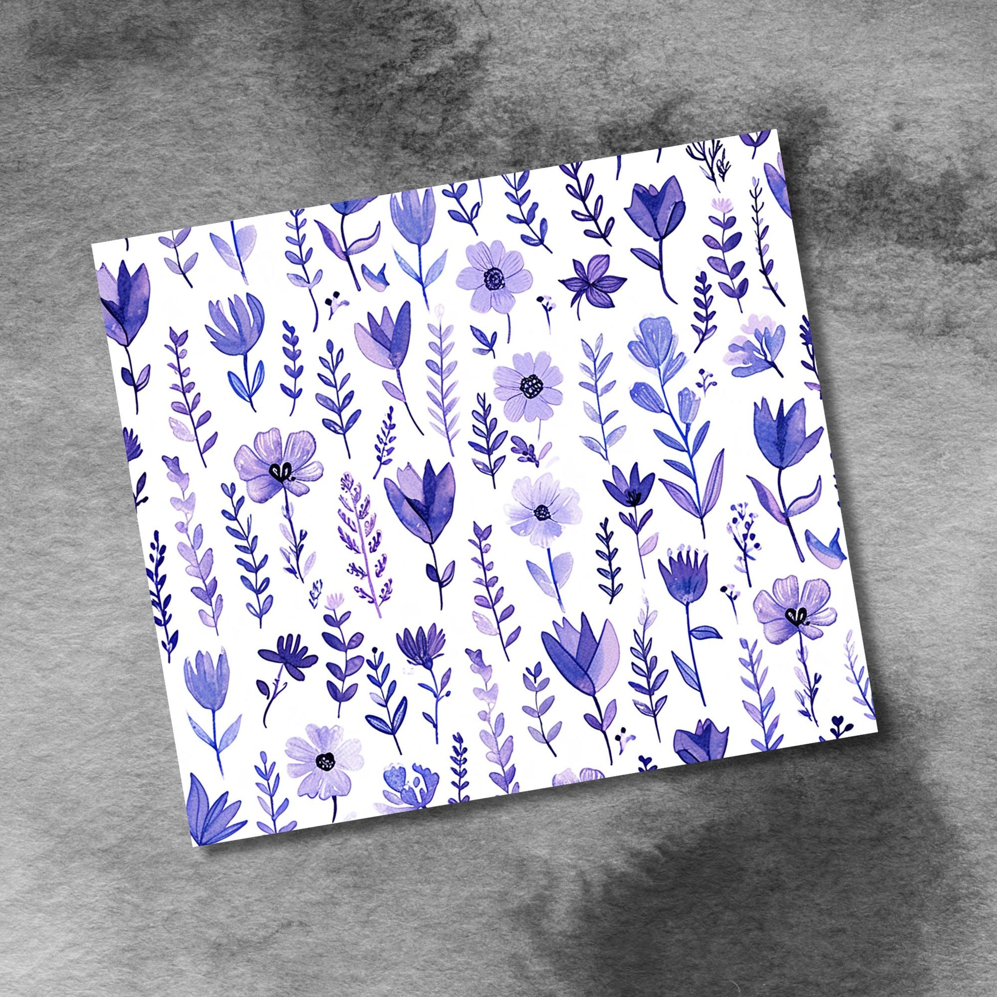 Springtime Splendor of Purple Flowers 20oz Skinny Tumbler Seamless Sublimation Design Templates,Straight PNG Digital Download