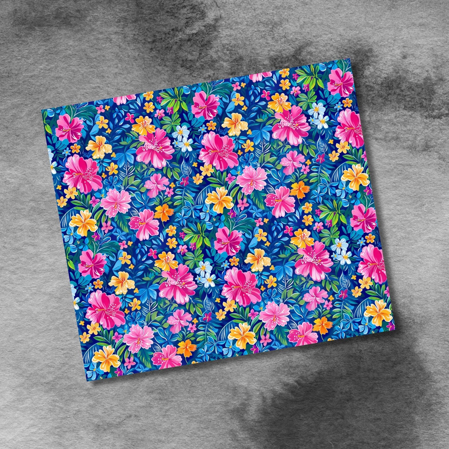 Tropical Watercolor Flowers 20oz Skinny Tumbler Seamless Sublimation Design Templates,Straight PNG Digital Download