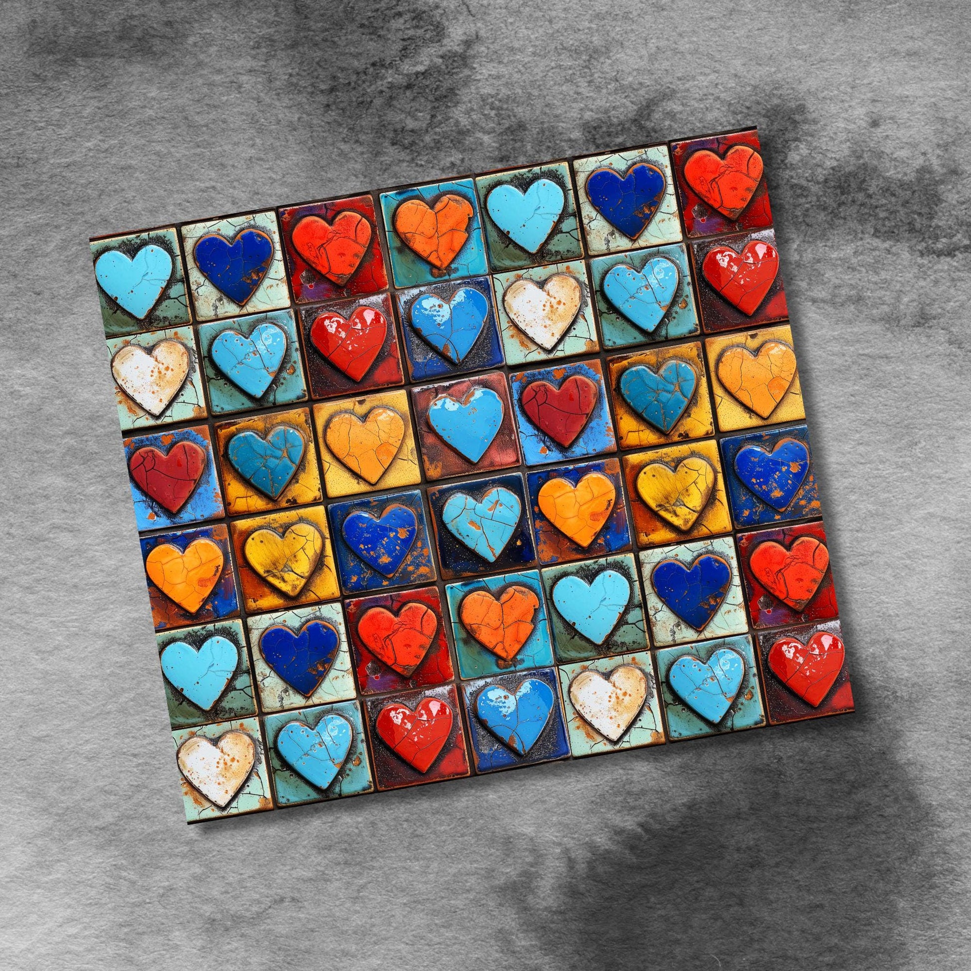 Hearts Stone Rainbow Colors 20oz Skinny Tumbler Seamless Sublimation Design Templates,Straight PNG Digital Download