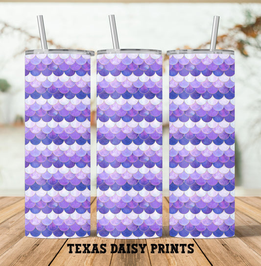 Mermaid Scales 20oz Skinny Tumbler Seamless Sublimation Design Templates,Purple Pink Mermaid Straight PNG Digital Download